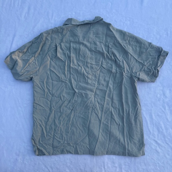 NAT NAST Men's Green Silk Casual Short Sleeve Button Down Shirt - Picture 5 of 7